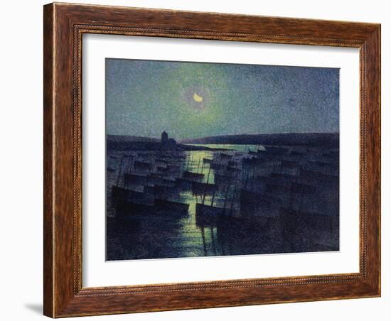 Camaret, Moonlight and Fishing Boats, 1894-Maximilien Luce-Framed Giclee Print