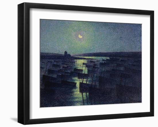 Camaret, Moonlight and Fishing Boats, 1894-Maximilien Luce-Framed Giclee Print