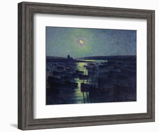 Camaret, Moonlight and Fishing Boats, 1894-Maximilien Luce-Framed Giclee Print