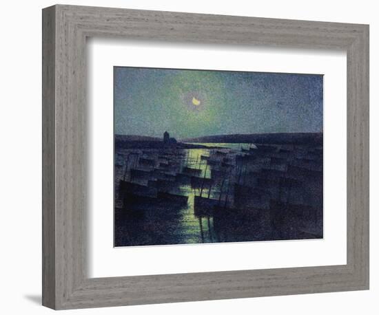 Camaret, Moonlight and Fishing Boats, 1894-Maximilien Luce-Framed Giclee Print