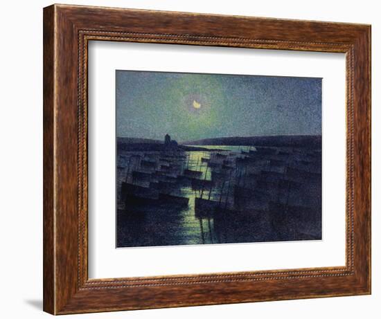 Camaret, Moonlight and Fishing Boats, 1894-Maximilien Luce-Framed Giclee Print