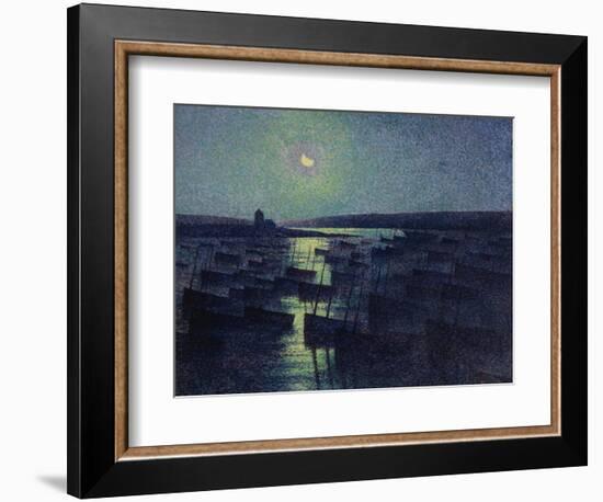 Camaret, Moonlight and Fishing Boats, 1894-Maximilien Luce-Framed Giclee Print