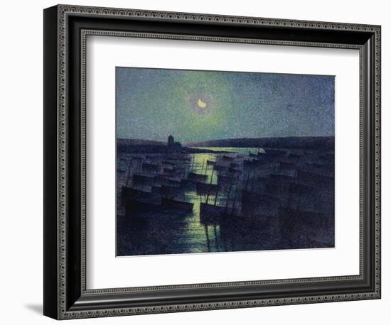 Camaret, Moonlight and Fishing Boats, 1894-Maximilien Luce-Framed Giclee Print