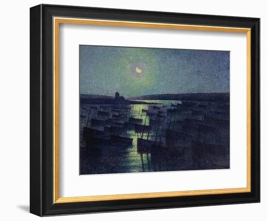 Camaret, Moonlight and Fishing Boats, 1894-Maximilien Luce-Framed Giclee Print