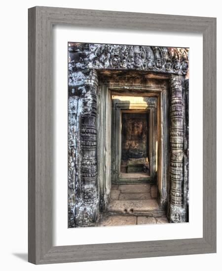 Cambodia, Angkor Watt, Siem Reap, Faces of the Bayon Temple-Terry Eggers-Framed Photographic Print