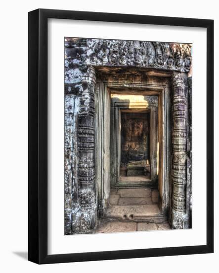 Cambodia, Angkor Watt, Siem Reap, Faces of the Bayon Temple-Terry Eggers-Framed Photographic Print