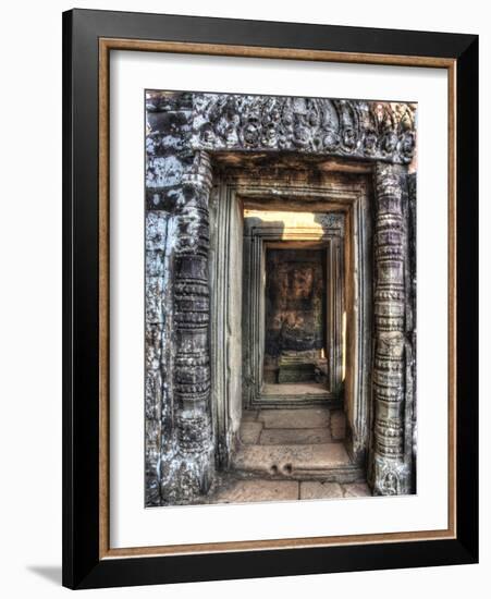 Cambodia, Angkor Watt, Siem Reap, Faces of the Bayon Temple-Terry Eggers-Framed Photographic Print