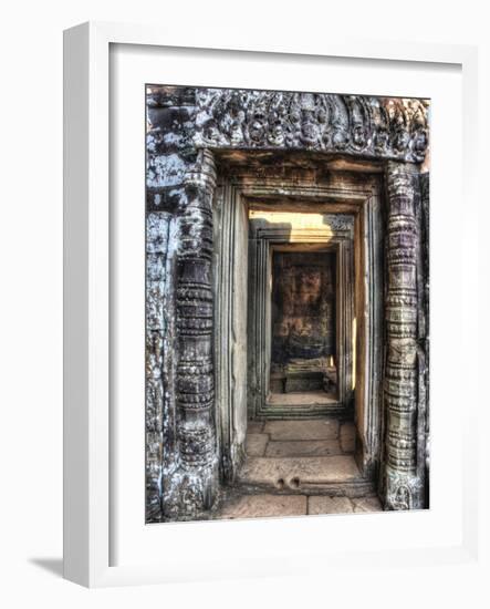 Cambodia, Angkor Watt, Siem Reap, Faces of the Bayon Temple-Terry Eggers-Framed Photographic Print