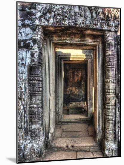 Cambodia, Angkor Watt, Siem Reap, Faces of the Bayon Temple-Terry Eggers-Mounted Photographic Print