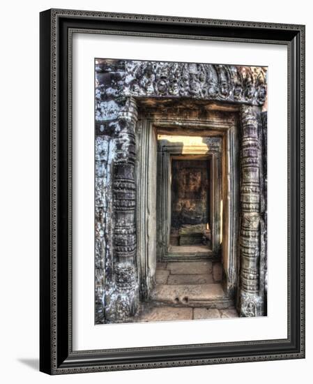 Cambodia, Angkor Watt, Siem Reap, Faces of the Bayon Temple-Terry Eggers-Framed Photographic Print