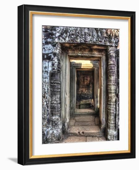 Cambodia, Angkor Watt, Siem Reap, Faces of the Bayon Temple-Terry Eggers-Framed Photographic Print