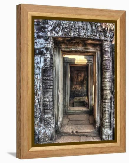 Cambodia, Angkor Watt, Siem Reap, Faces of the Bayon Temple-Terry Eggers-Framed Premier Image Canvas