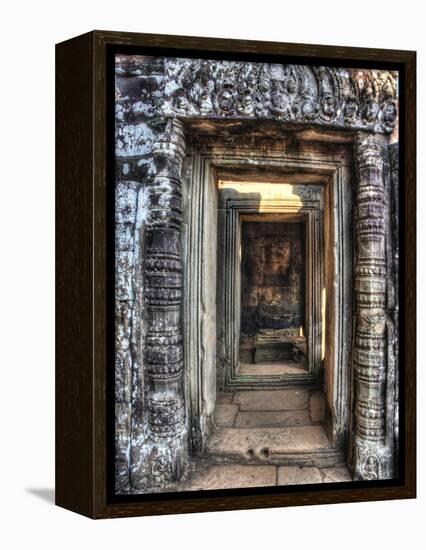 Cambodia, Angkor Watt, Siem Reap, Faces of the Bayon Temple-Terry Eggers-Framed Premier Image Canvas