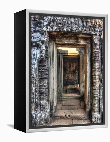 Cambodia, Angkor Watt, Siem Reap, Faces of the Bayon Temple-Terry Eggers-Framed Premier Image Canvas