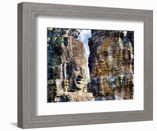 Cambodia, Angkor Watt, Siem Reap, Faces of the Bayon Temple-Terry Eggers-Framed Photographic Print