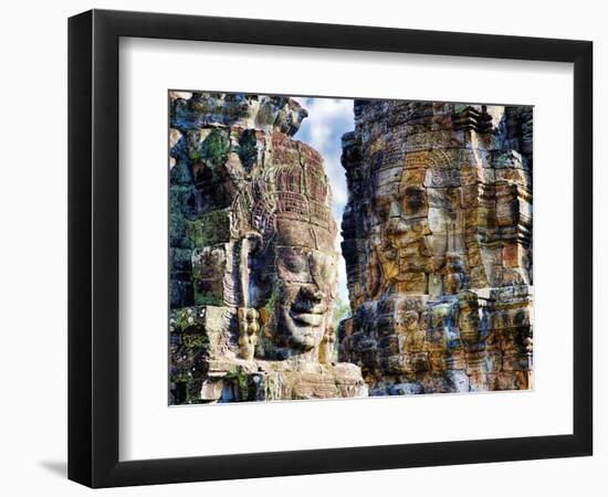 Cambodia, Angkor Watt, Siem Reap, Faces of the Bayon Temple-Terry Eggers-Framed Photographic Print