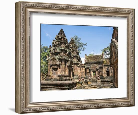 Cambodia, Banteay Srei, Siem Reap Province. Banteay Srei Hindu Temple.-Nigel Pavitt-Framed Photographic Print