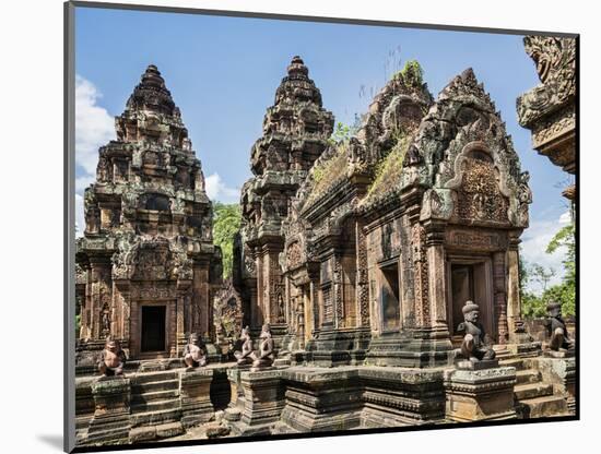 Cambodia, Banteay Srei, Siem Reap Province. Banteay Srei Hindu Temple.-Nigel Pavitt-Mounted Photographic Print