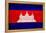 Cambodia Flag Design with Wood Patterning - Flags of the World Series-Philippe Hugonnard-Framed Stretched Canvas