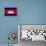 Cambodia Flag Design with Wood Patterning - Flags of the World Series-Philippe Hugonnard-Framed Stretched Canvas displayed on a wall