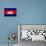 Cambodia Flag Design with Wood Patterning - Flags of the World Series-Philippe Hugonnard-Mounted Art Print displayed on a wall