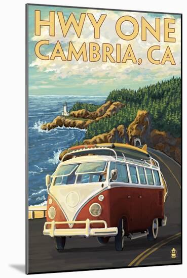 Cambria, California - Highway One Coast, c.2009-Lantern Press-Mounted Art Print
