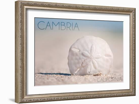 Cambria, California - Sand Dollar and Beach-Lantern Press-Framed Art Print