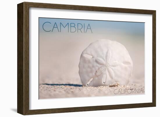 Cambria, California - Sand Dollar and Beach-Lantern Press-Framed Art Print