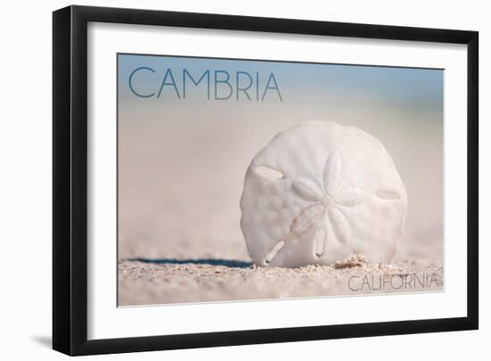 Cambria, California - Sand Dollar and Beach-Lantern Press-Framed Art Print