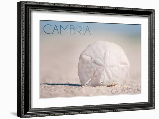 Cambria, California - Sand Dollar and Beach-Lantern Press-Framed Art Print