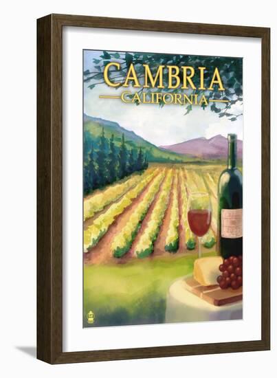 Cambria, California - Wine Country-Lantern Press-Framed Art Print