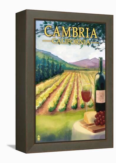 Cambria, California - Wine Country-Lantern Press-Framed Stretched Canvas