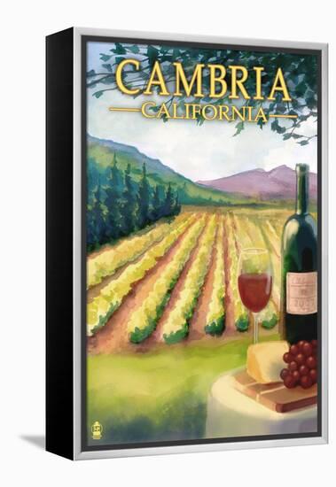 Cambria, California - Wine Country-Lantern Press-Framed Stretched Canvas