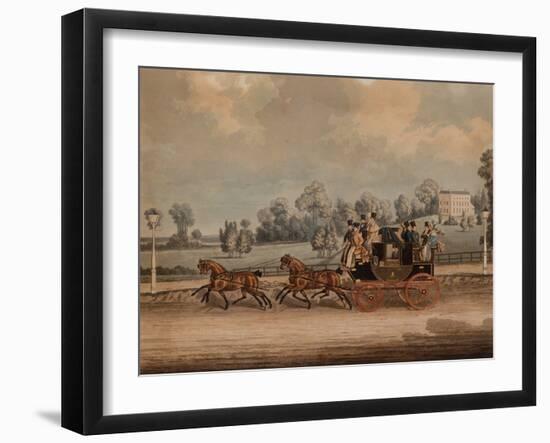 Cambridge Coach (Coloured Engraving)-James Pollard-Framed Giclee Print