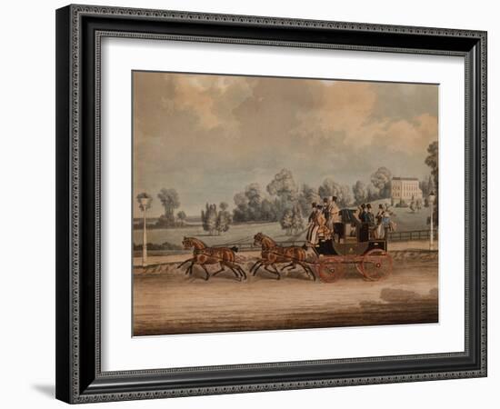 Cambridge Coach (Coloured Engraving)-James Pollard-Framed Giclee Print