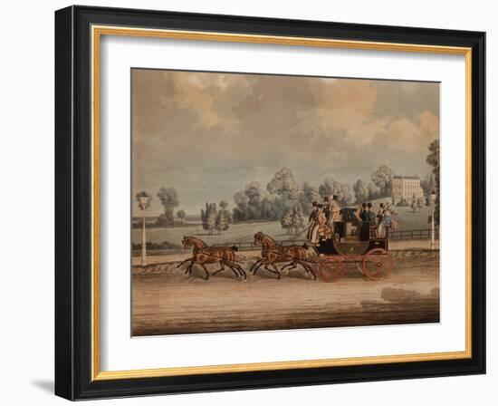 Cambridge Coach (Coloured Engraving)-James Pollard-Framed Giclee Print