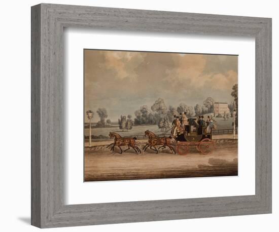 Cambridge Coach (Coloured Engraving)-James Pollard-Framed Giclee Print