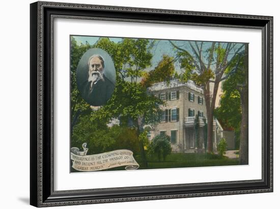 Cambridge, MA - Exterior View of James Russell Lowell Home, built in 1767-Lantern Press-Framed Art Print