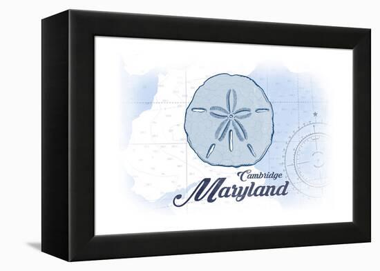 Cambridge, Maryland - Sand Dollar - Blue - Coastal Icon-Lantern Press-Framed Stretched Canvas