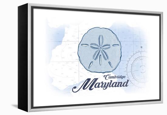 Cambridge, Maryland - Sand Dollar - Blue - Coastal Icon-Lantern Press-Framed Stretched Canvas