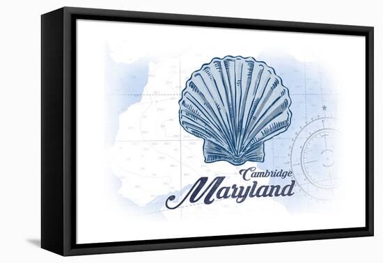 Cambridge, Maryland - Scallop Shell - Blue - Coastal Icon-Lantern Press-Framed Stretched Canvas