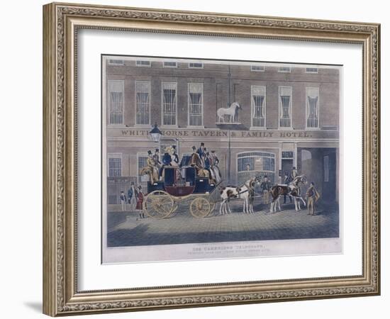 Cambridge Telegraph, Fetter Lane, London, C1830-George Hunt-Framed Giclee Print