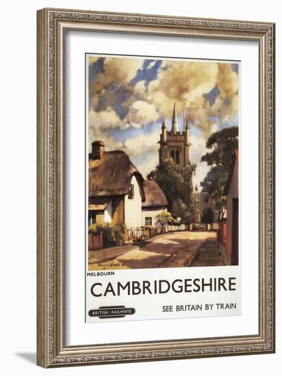 Cambridgeshire, England - Scenic Country View British Railways Poster-Lantern Press-Framed Art Print