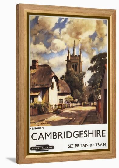 Cambridgeshire, England - Scenic Country View British Railways Poster-Lantern Press-Framed Stretched Canvas