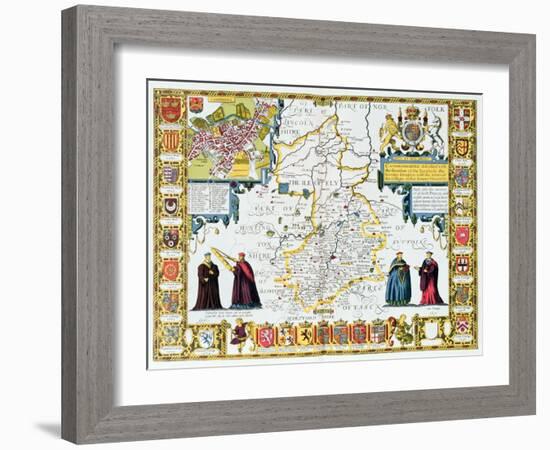 Cambridgeshire-John Speed-Framed Giclee Print