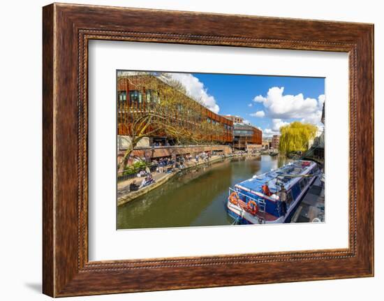 Camden Lock Area, canal boat, Regent's Canal, London, England, United Kingdom, Europe-John Guidi-Framed Photographic Print