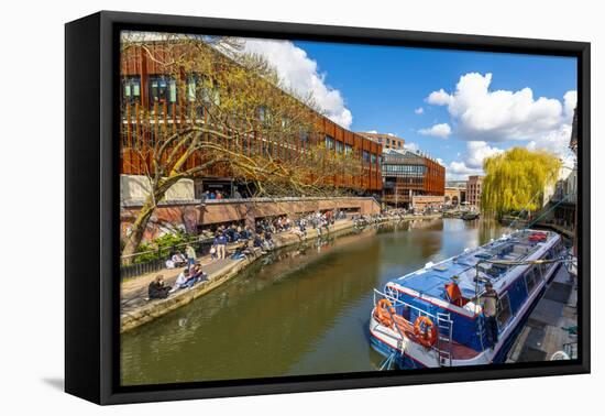 Camden Lock Area, canal boat, Regent's Canal, London, England, United Kingdom, Europe-John Guidi-Framed Premier Image Canvas