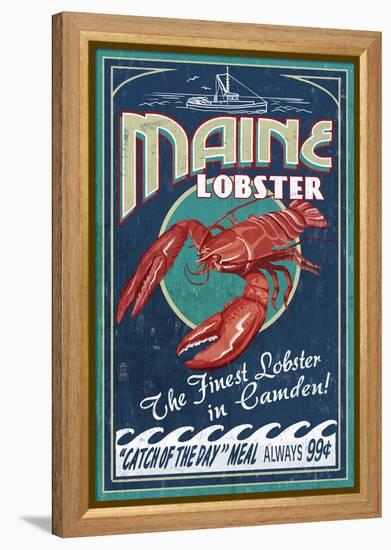 Camden, Maine - Lobster-Lantern Press-Framed Stretched Canvas