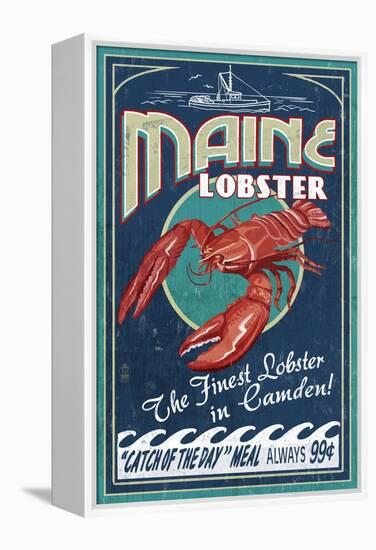 Camden, Maine - Lobster-Lantern Press-Framed Stretched Canvas