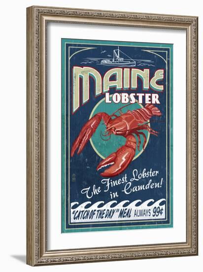 Camden, Maine - Lobster-Lantern Press-Framed Art Print